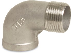 Winkel 90° Edelstahl 316, ½" AG x ½" IG