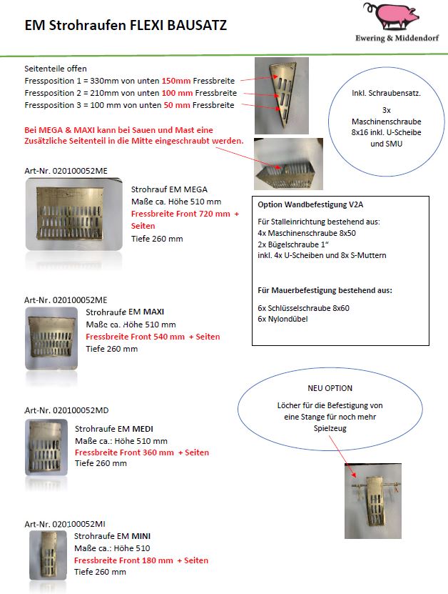 Heuraufe "EM" MAXI aus Edelstahl (als Bausatz)